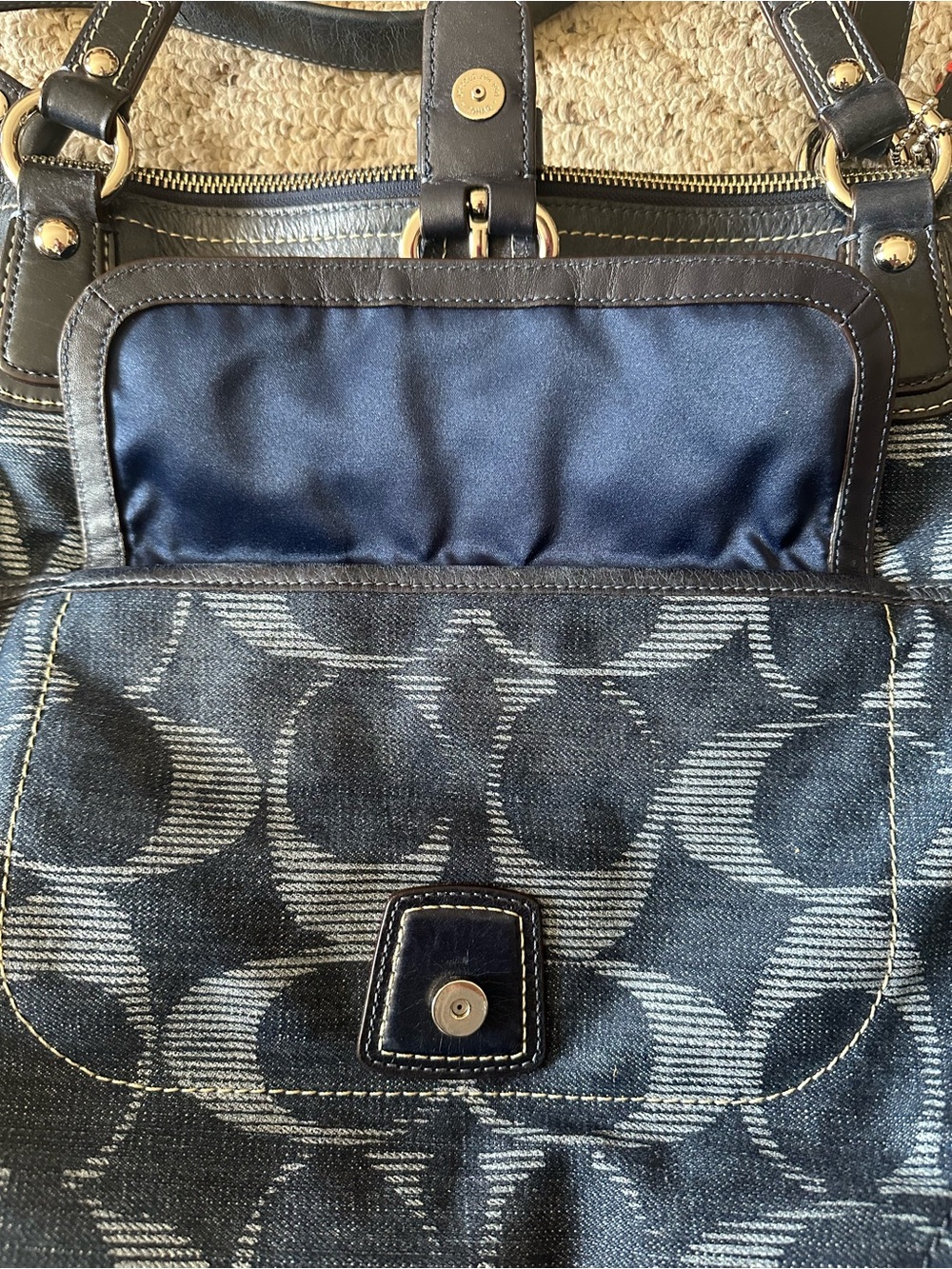 Coach Poppy Denim Signature Optic Tote - Picture 4 of 10